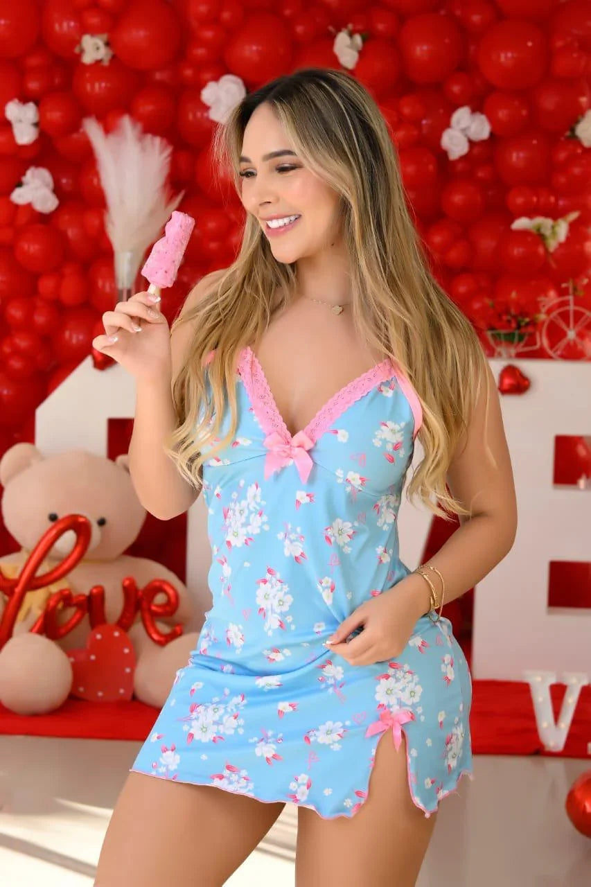 Pijama Bata tira en algodón