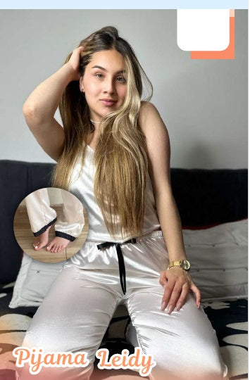 Pijama Tira y pantalón, satín