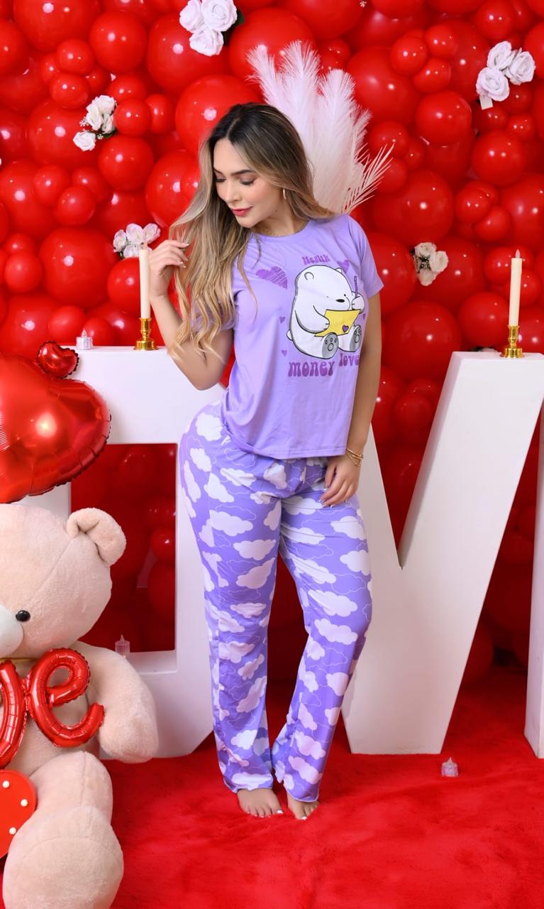 Pijama Camiseta pantalón, piel de durazno